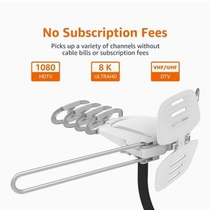 Amazon Basics HDTV Digital Amplified Outdoor TV Antenna with Mounting Pole - 360